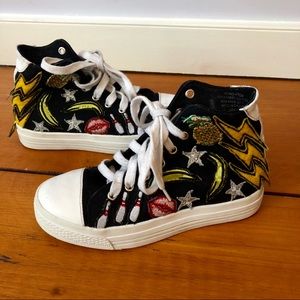 JEFFREY CAMPBELL PATCHWORK PLATFORM SNEAKERS - s6